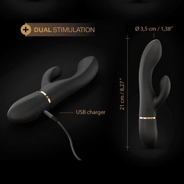 Vibromasseur Dorcel Glam Rabbit 21.8 cm - Noir et Or – Image 10