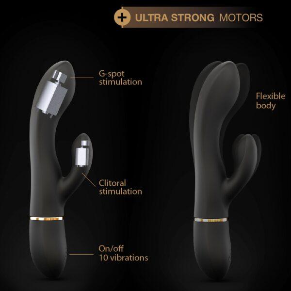 Vibromasseur Dorcel Glam Rabbit 21.8 cm - Noir et Or – Image 11