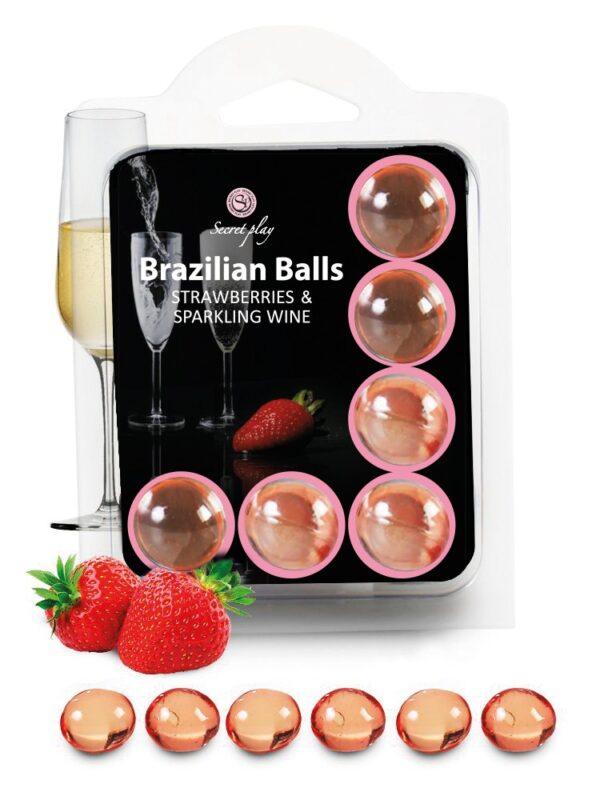 6 Brazilian Balls "Fraise et Champagne" 3386-2