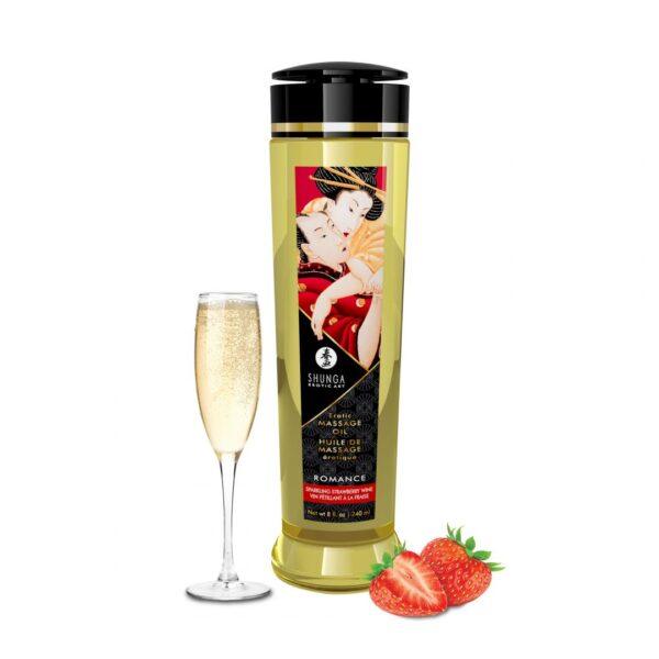 Huile de massage érotique - Romance - Vin pétillant fraise - 240 ml – Image 3