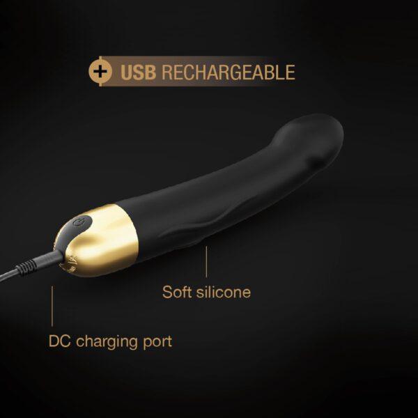 Vibromasseur Real Vibration M 22 cm 2.0 - Noir et Or – Image 9