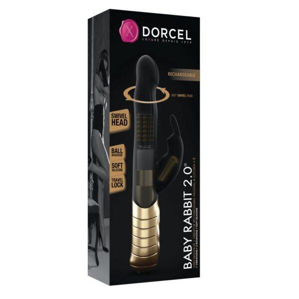Vibromasseur Dorcel Baby Rabbit 21 cm 2.0 - Noir et Or – Image 9