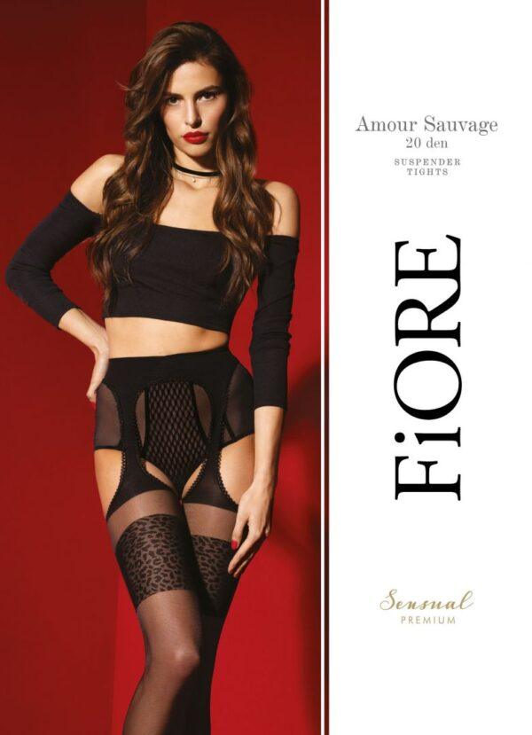 Amour Sauvage Bas jarretelles 20 DEN - Noir - Qualité premium