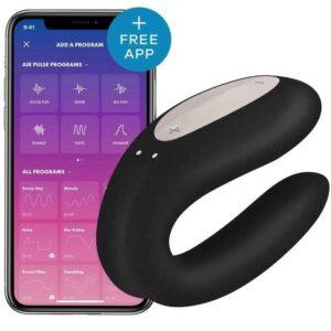 Double Joy - Noir Stimulateur connecté pour couple Satisfyer