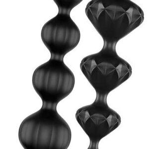 Love Beads 2 pcs - Noir Chaînes Anales Satisfyer