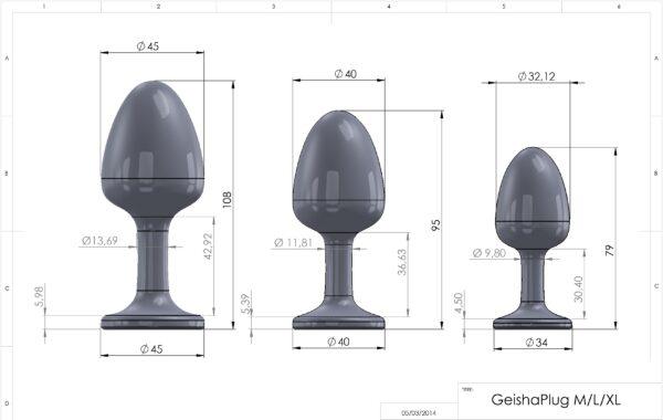 Plug Anal Bijou Geisha Diamond M - Noir et Blanc – Image 4