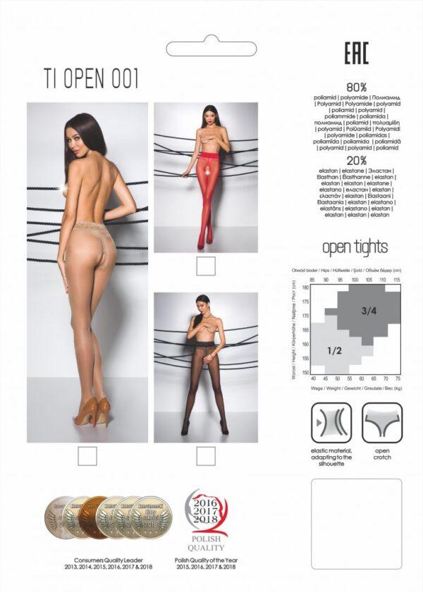 TI001B Collants ouverts 20 DEN - Noir – Image 3
