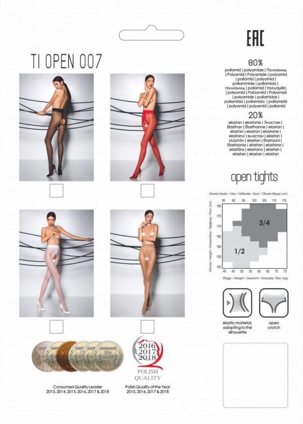 TI007B Collants ouverts 20 DEN - Noir – Image 4
