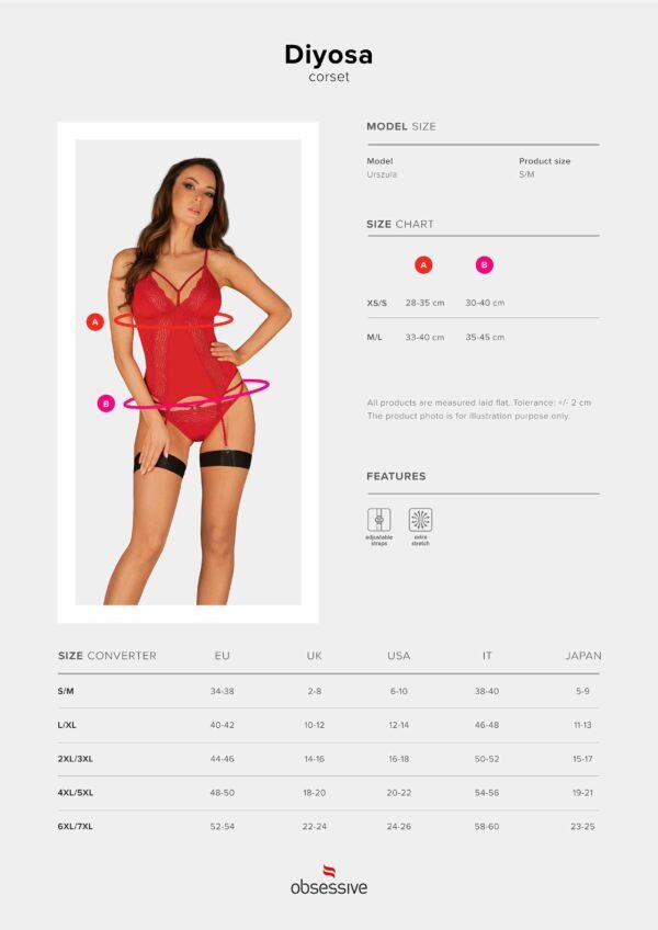 Diyosa Corset et culotte - Rouge – Image 10