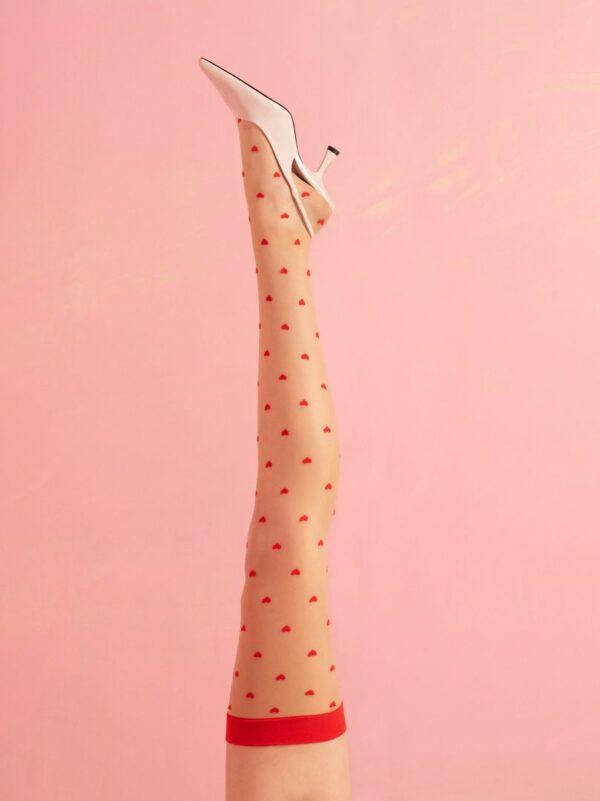 Love booster Bas 15 DEN - Rouge et poudre