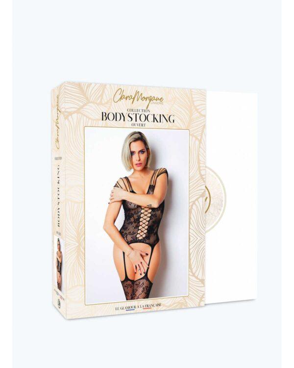 Le numéro 10 bodystocking Clara Morgane - Noir – Image 4