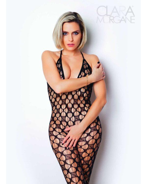 Le numéro 11 bodystocking Clara Morgane - Noir