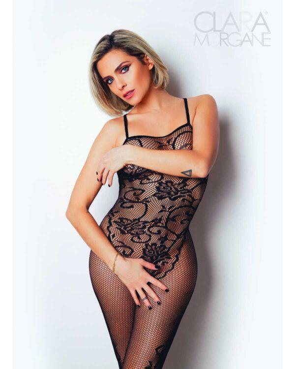 Le numéro 13 bodystocking Clara Morgane - Noir