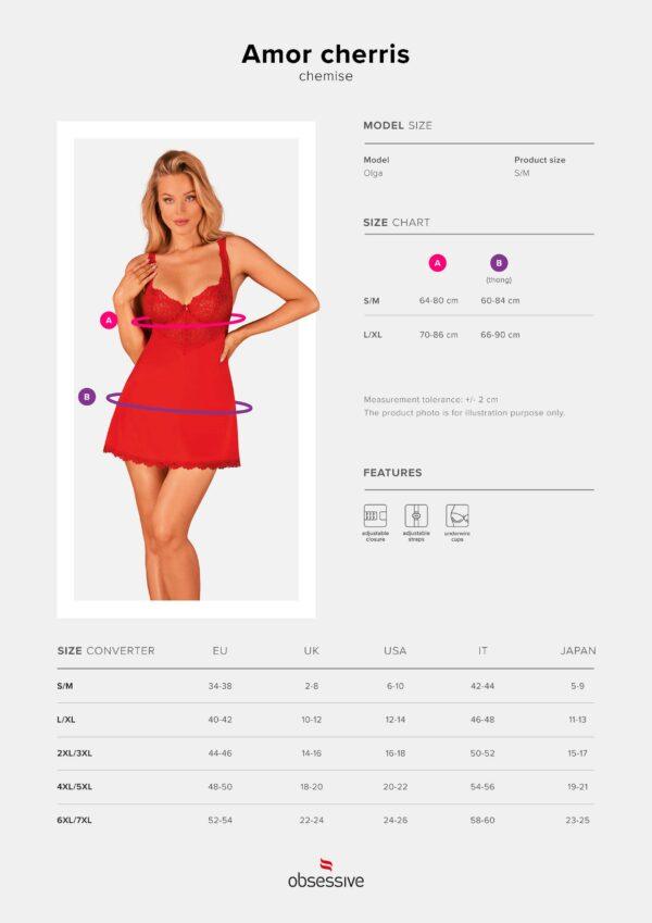 Amor Cherris Nuisette et string - Rouge – Image 10