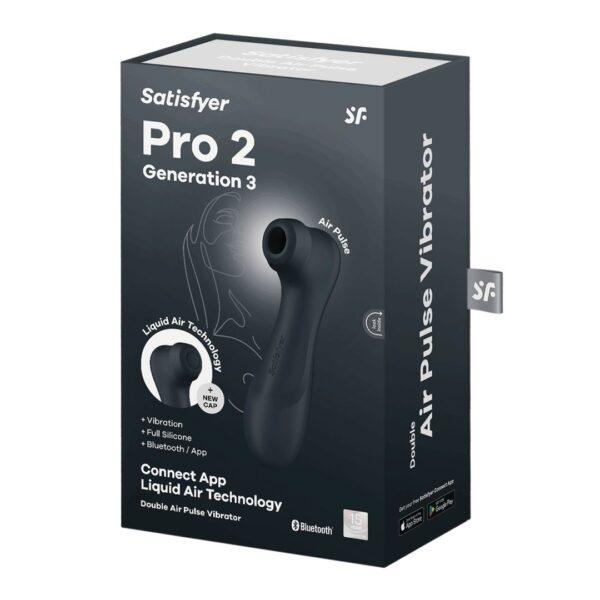 Pro 2 Génération 3 Air pluse Connect App et vibration - Noir Satisfyer