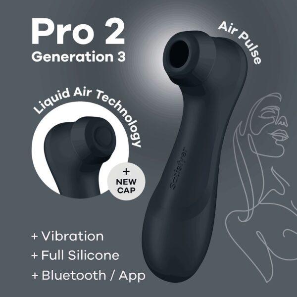 Pro 2 Génération 3 Air pluse Connect App et vibration - Noir Satisfyer – Image 7