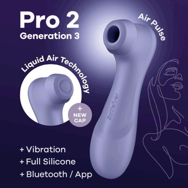Pro 2 Génération 3 Air pluse Connect App et vibration - Lila Satisfyer – Image 6