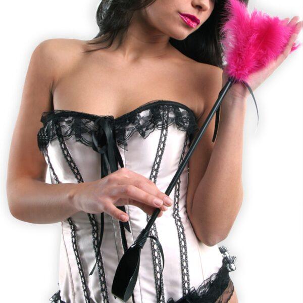 Cravache avec plumeau secret play - Rose – Image 3