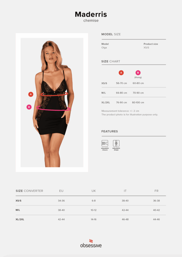 Maderris nuisette et String - Noire – Image 10