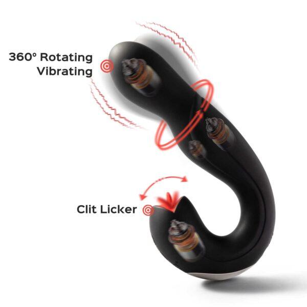 Joi Pro 2 Black - Vibrateur - lécheur de clitoris rotatif à tête télécommandée pour le point G – Image 6