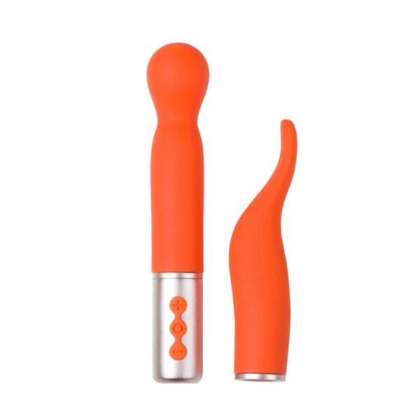 Partschinite - The naughty collection - Vibromasseur à tête interchangeable Orange – Image 3