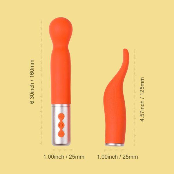 Partschinite - The naughty collection - Vibromasseur à tête interchangeable Orange – Image 8