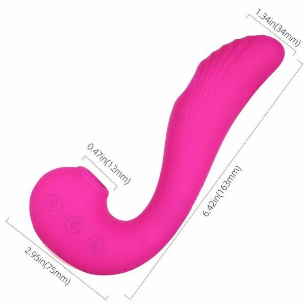 Angel - Vibromasseur 3 en 1 point G et léchage du clitoris - Rose – Image 4
