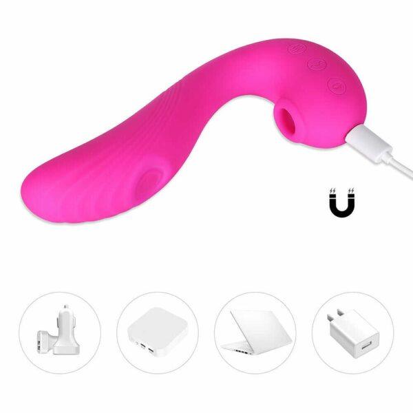 Angel - Vibromasseur 3 en 1 point G et léchage du clitoris - Rose – Image 5