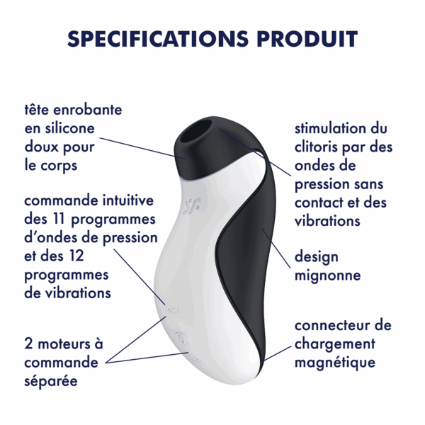 Orca stimulateur clitoridien et vibromasseur - Noir Satisfyer – Image 8