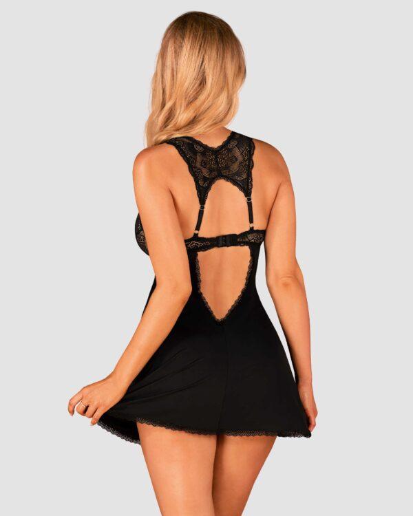 Donna Dream babydoll et String - Noire – Image 7