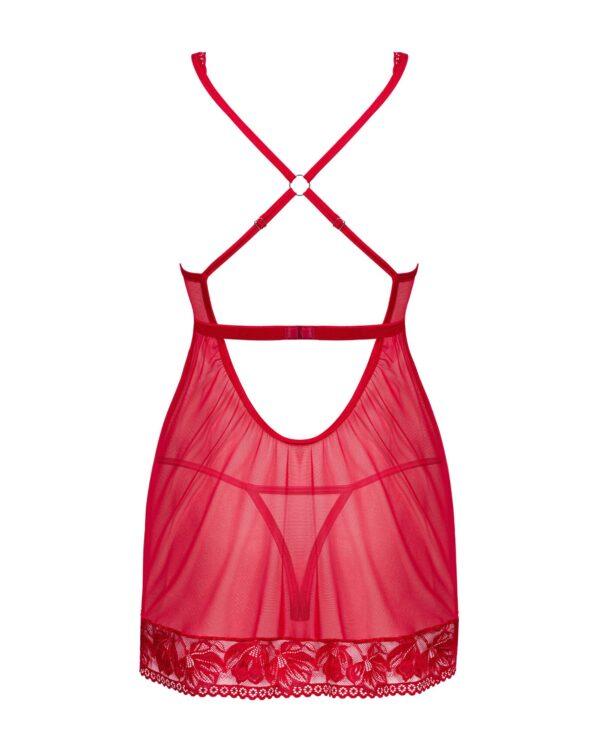 Lacelove babydoll et String - Rouge – Image 9