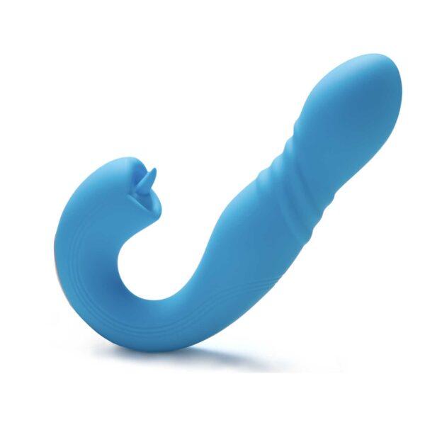 JOI THRUST bleu - Vibromasseur point G - lèche-clitoris - va et vient contrôlé par application – Image 4