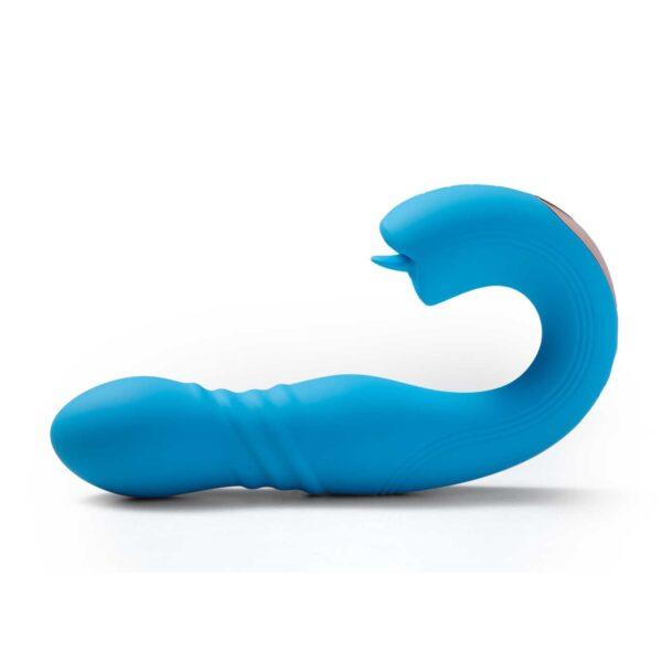 JOI THRUST bleu - Vibromasseur point G - lèche-clitoris - va et vient contrôlé par application – Image 5