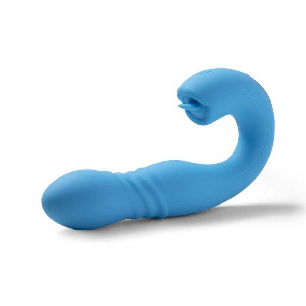 JOI THRUST bleu - Vibromasseur point G - lèche-clitoris - va et vient contrôlé par application – Image 6