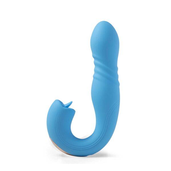 JOI THRUST bleu - Vibromasseur point G - lèche-clitoris - va et vient contrôlé par application – Image 7