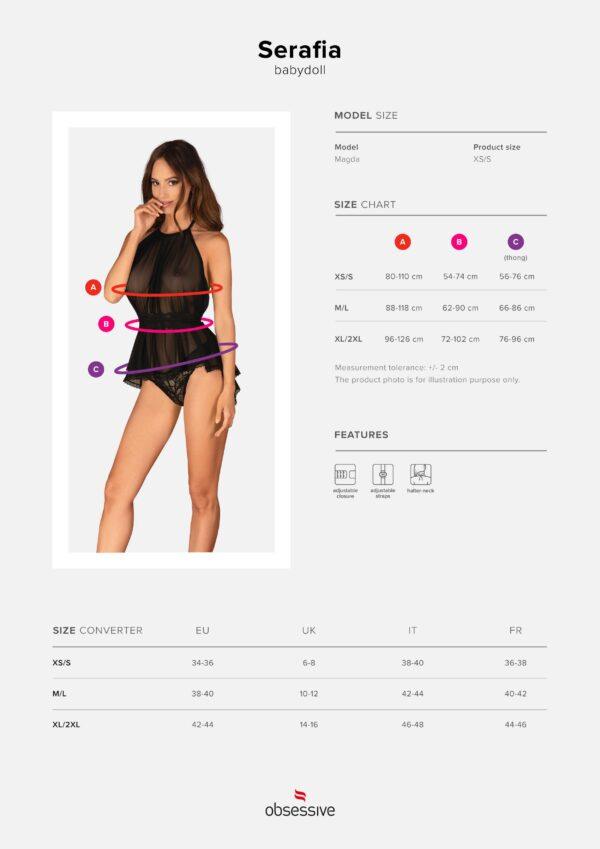 Serafia Nuisette et string - Noire – Image 10