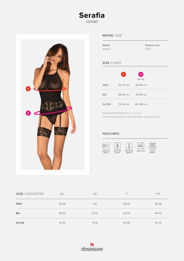Serafia guêpière et string - Noir – Image 10