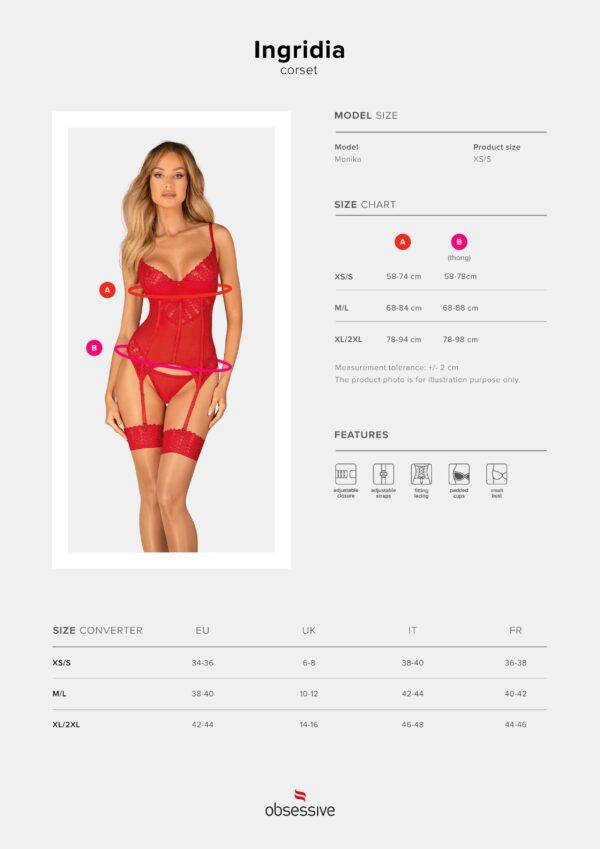 Ingridia corset et string - Rouge – Image 10