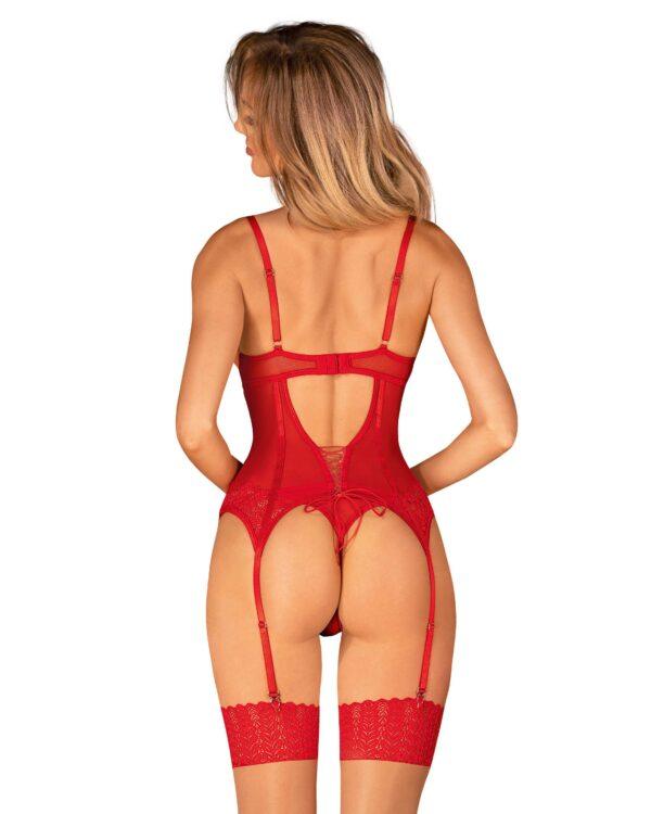 Ingridia corset et string - Rouge – Image 3