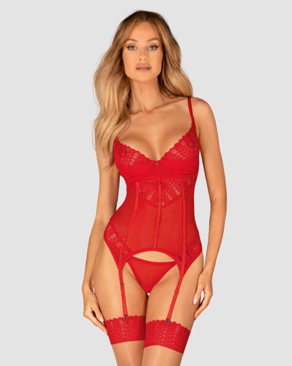 Ingridia corset et string - Rouge – Image 6