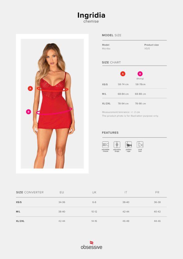 Ingridia nuisette et string - Rouge – Image 10