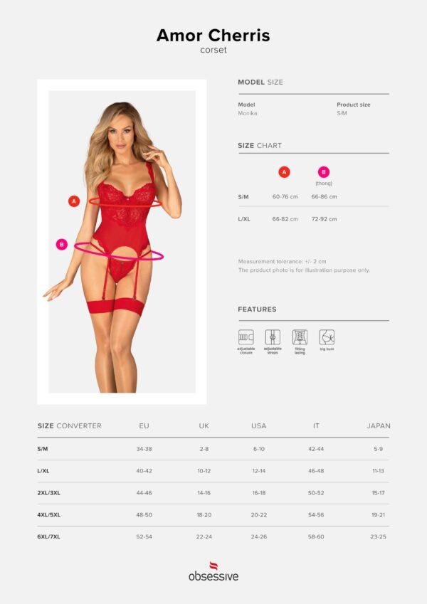 Amor Cherris guêpière et string - Rouge – Image 10