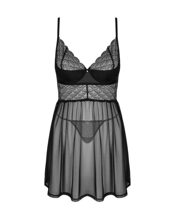 Chemeris babydoll et String - Noire – Image 8