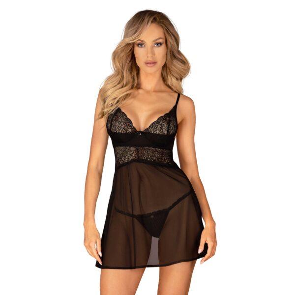 Chemeris babydoll et String - Noire – Image 10