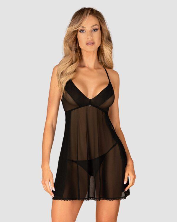 Latinesa babydoll et String - Noire – Image 6
