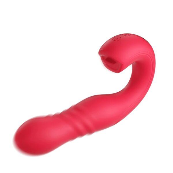 JOI THRUST 2 Bleu - Vibromasseur point G - lèche-clitoris - va et vient contrôlé par application – Image 3