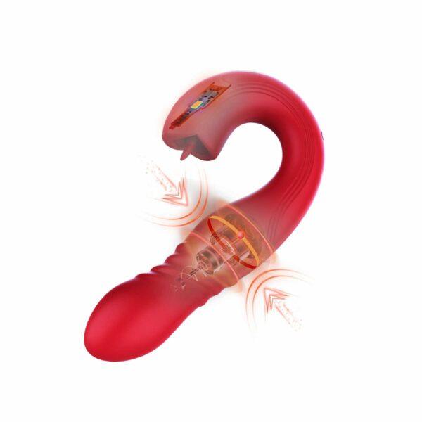 JOI THRUST 2 Bleu - Vibromasseur point G - lèche-clitoris - va et vient contrôlé par application – Image 4