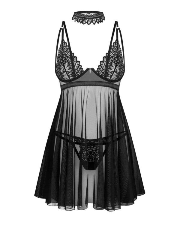 Donarella babydoll et String - Noire - NP – Image 6
