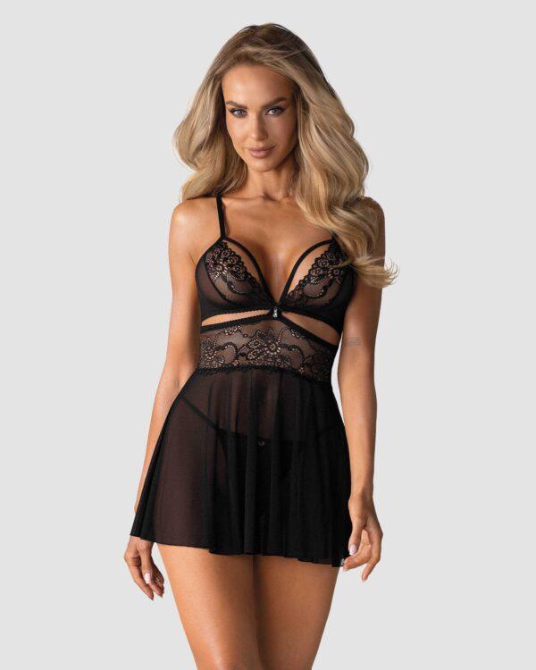838-BAB-1 babydoll - Noir – Image 4