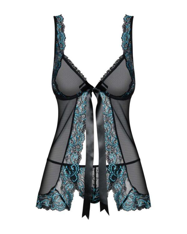 Amanta Babydoll - Noir et Turquoise – Image 7